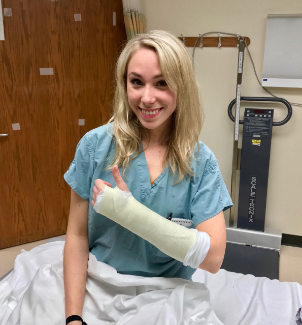 Medical Education Award - Stephanie with bandaged arm